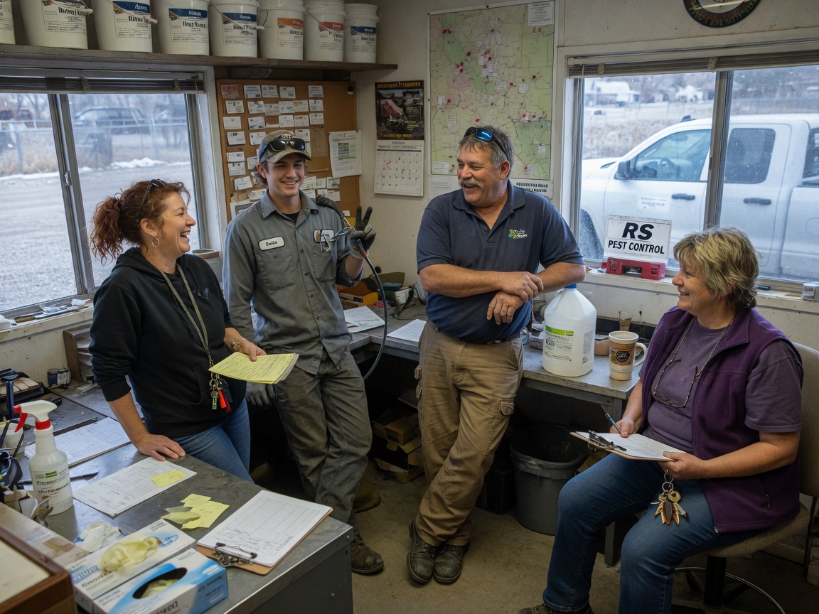 The WY Bug Busters Solutions team at work in Rock Springs