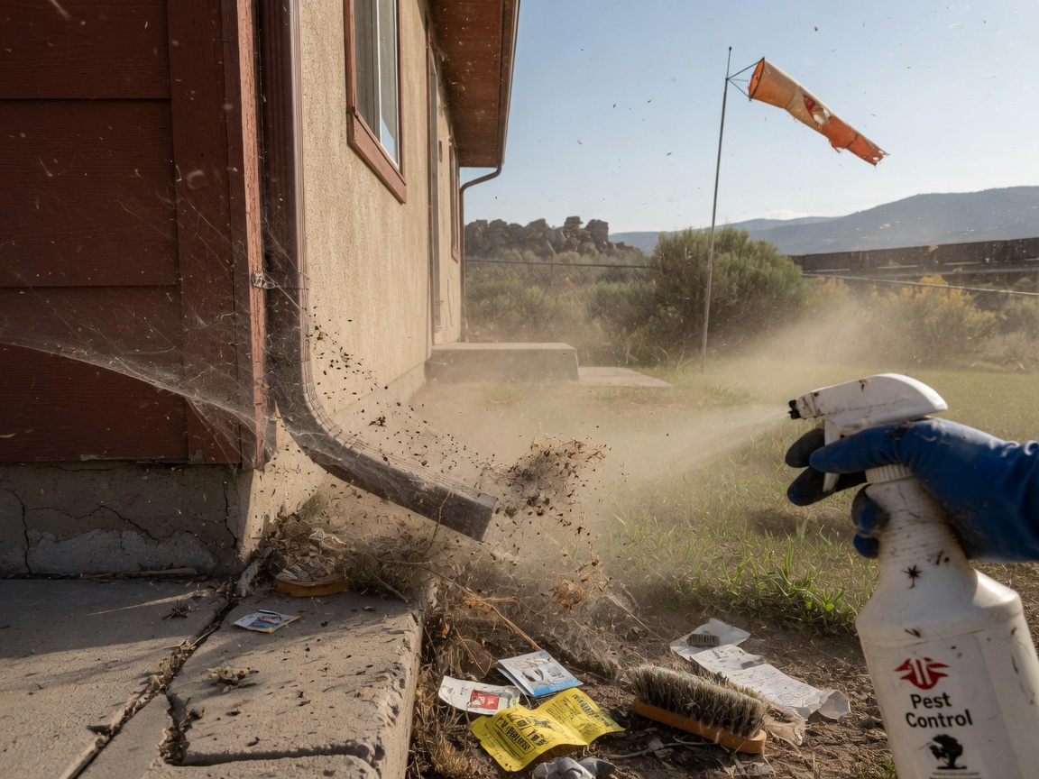 What Local Wind and Dust Conditions Mean for Spider Control in Rock Springs